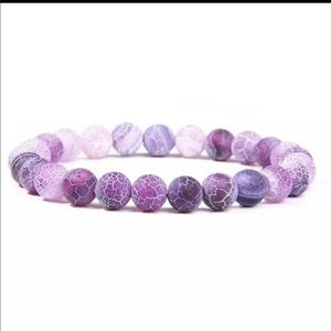 Handmade Purple Weathered Agate Bracelet